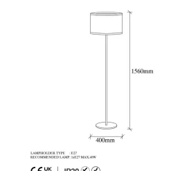 Lattiavalaisin Linento Lighting Way 156 cm kulta/valkoinen
