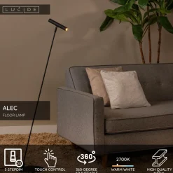 Lattiavalaisin Lucide Alec, 41x23cm, IP20, 3W, musta