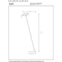 Lattiavalaisin Lucide Alec, 41x23cm, IP20, 3W, musta