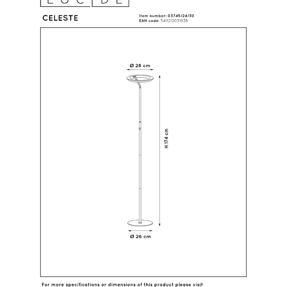 Lattiavalaisin Lucide Celeste, Ø28cm, IP20, 21W, eri värejä
