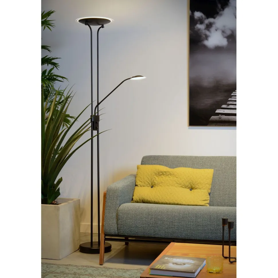 Lattiavalaisin Lucide Champion LED 20+4 W IP20 1800 mm Ø 254 mm metalli/lasi musta
