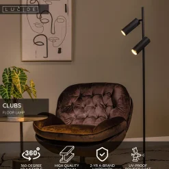 Lattiavalaisin Lucide Clubs, 22x22cm, IP20, eri värejä