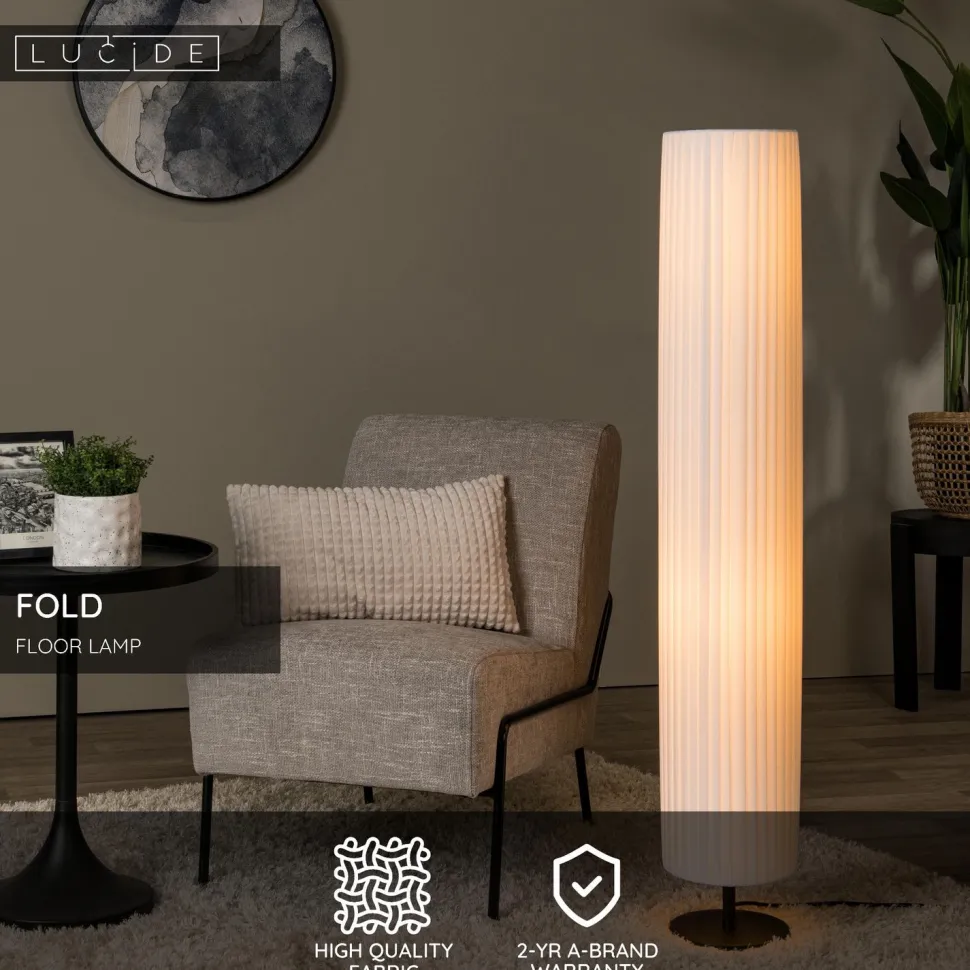 Lattiavalaisin Lucide Fold, Ø20x120cm, IP20, valkoinen