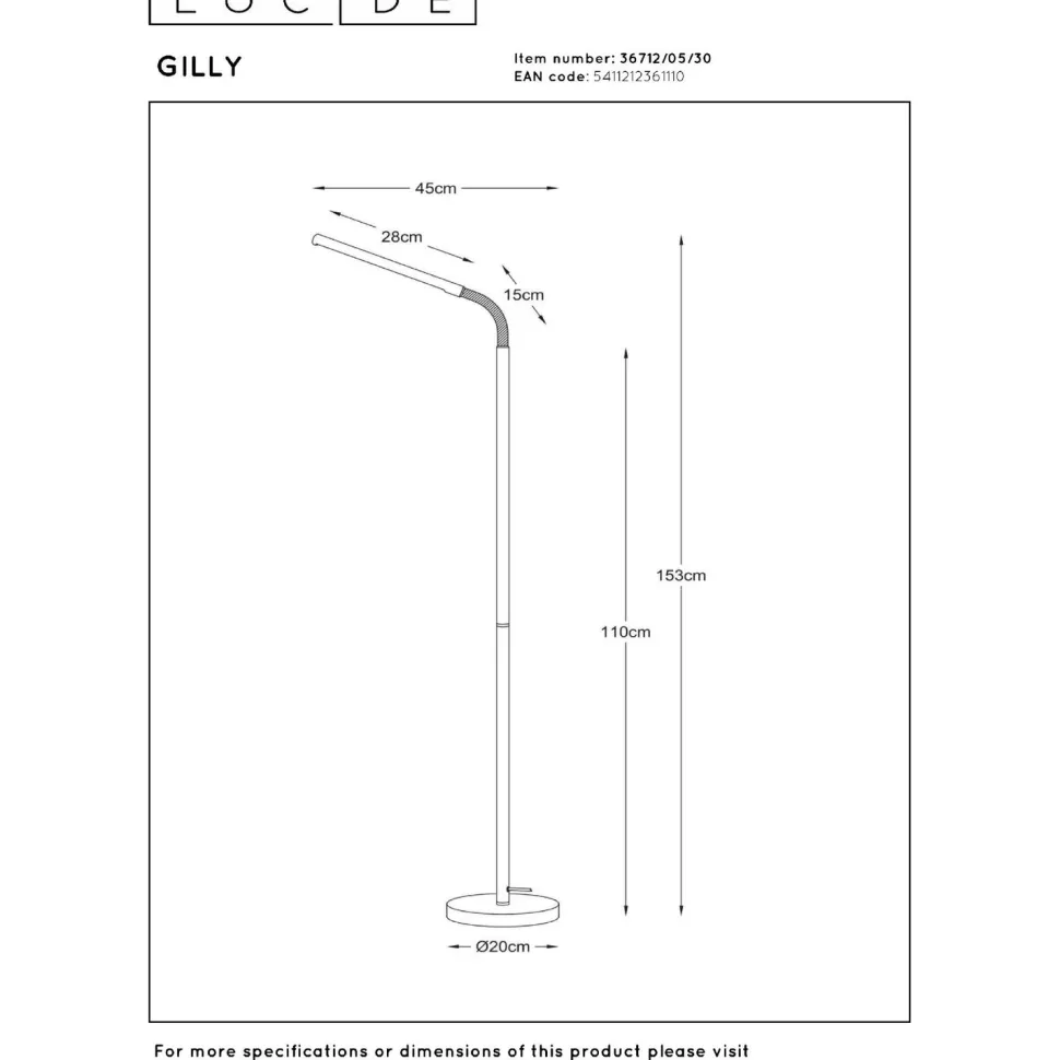 Lattiavalaisin Lucide Gilly, 45x20cm, IP20, 6W, eri värejä
