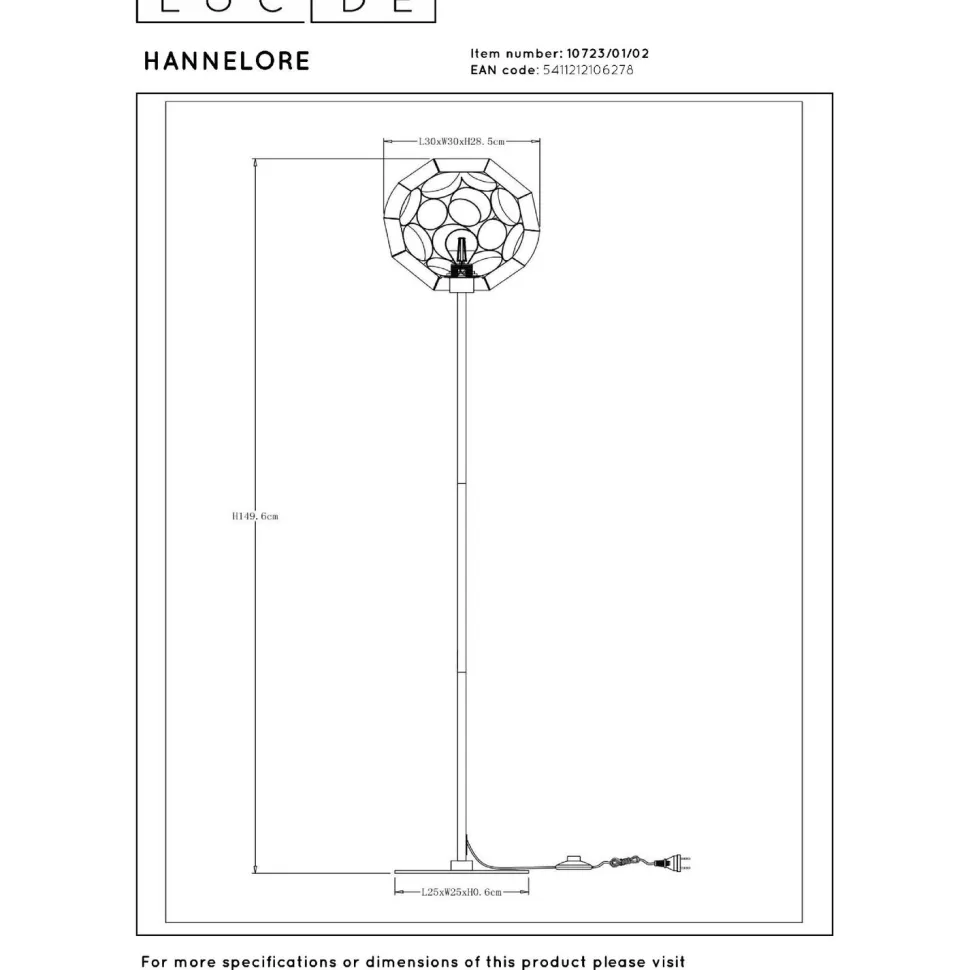 Lattiavalaisin Lucide Hannelore, Ø30cm, IP20, eri värejä