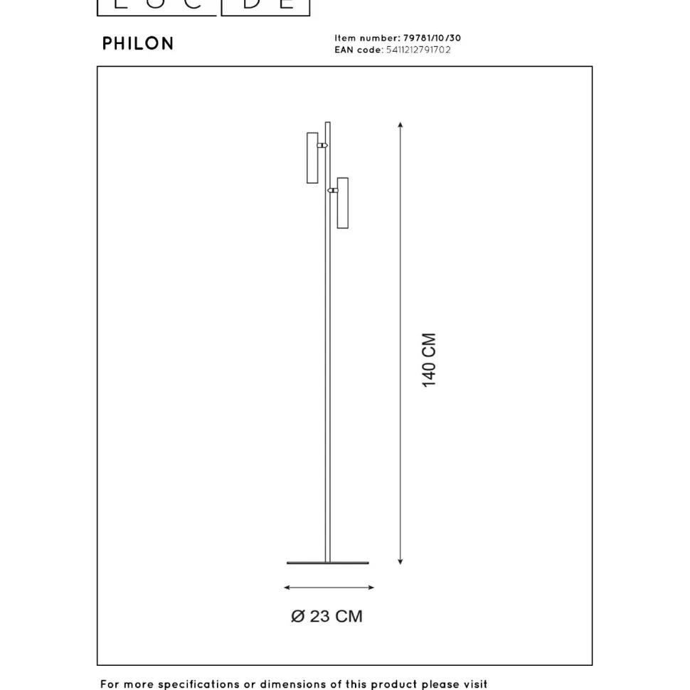 Lattiavalaisin Lucide Philon, Ø23cm, IP20, 4.5W, 2 kpl, musta