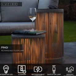 Lattiavalaisin Lucide Pingi, Ø33.5x36.5cm, IP44, 3W, eri värejä