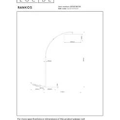 Lattiavalaisin Lucide Rankos, 50x110cm, IP20, musta