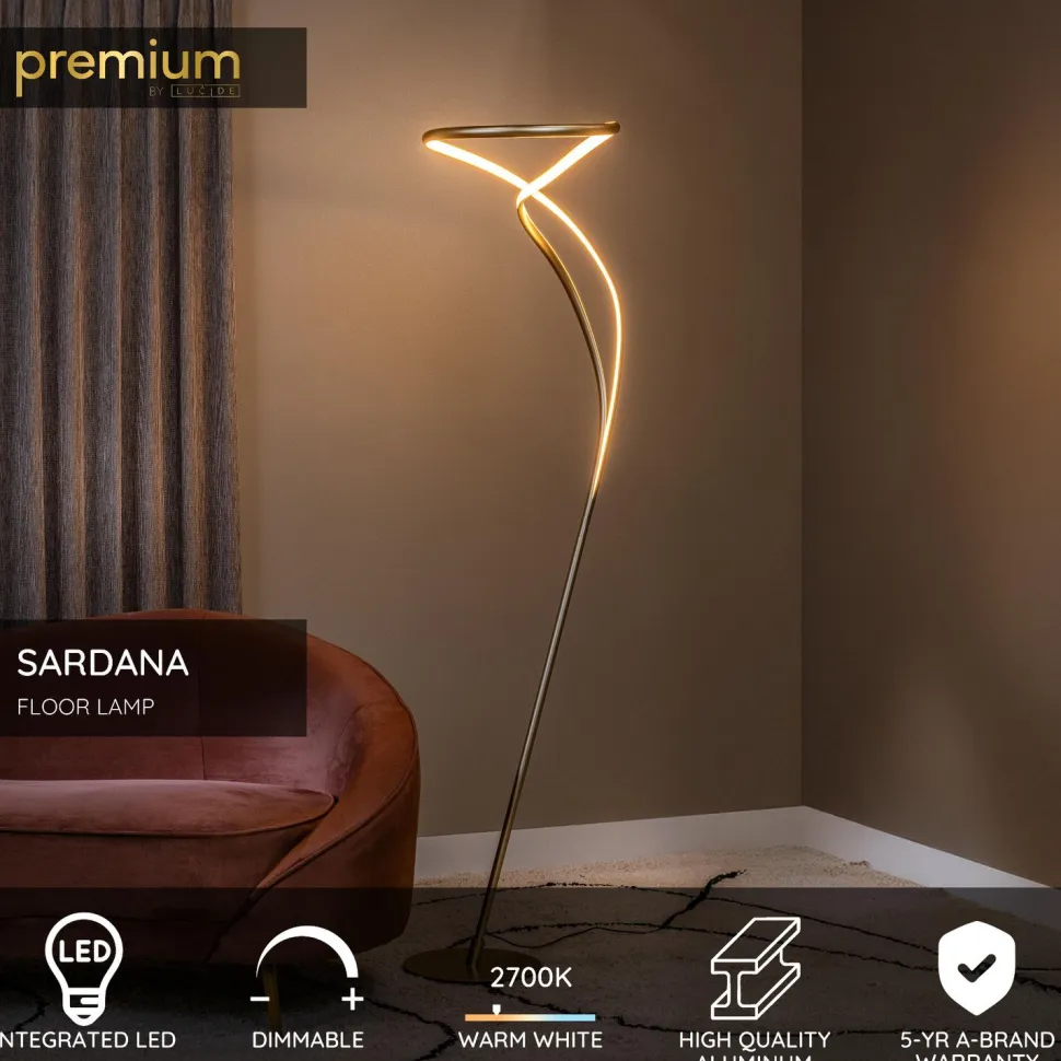 Lattiavalaisin Lucide Sardana, Ø44cm, IP20, 28W, kulta