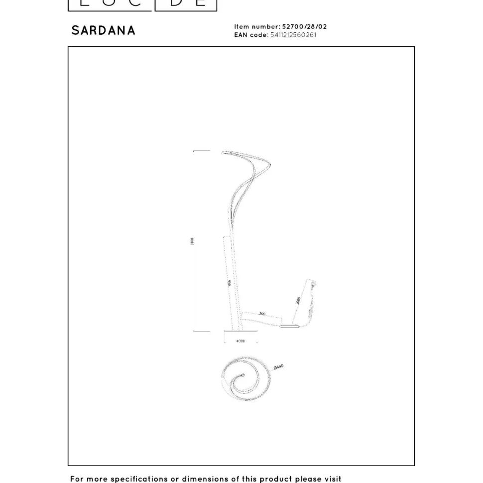 Lattiavalaisin Lucide Sardana, Ø44cm, IP20, 28W, kulta