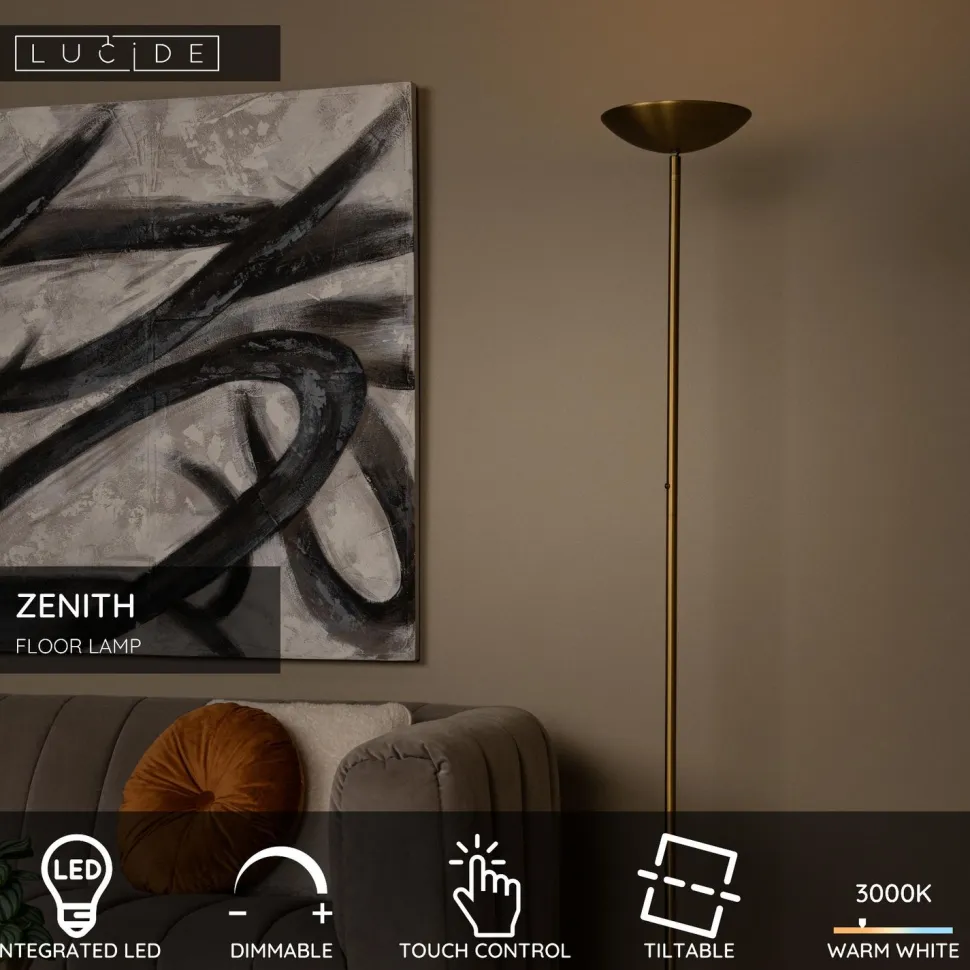 Lattiavalaisin Lucide Zenith, Ø25.4cm, IP20, 20W, kulta