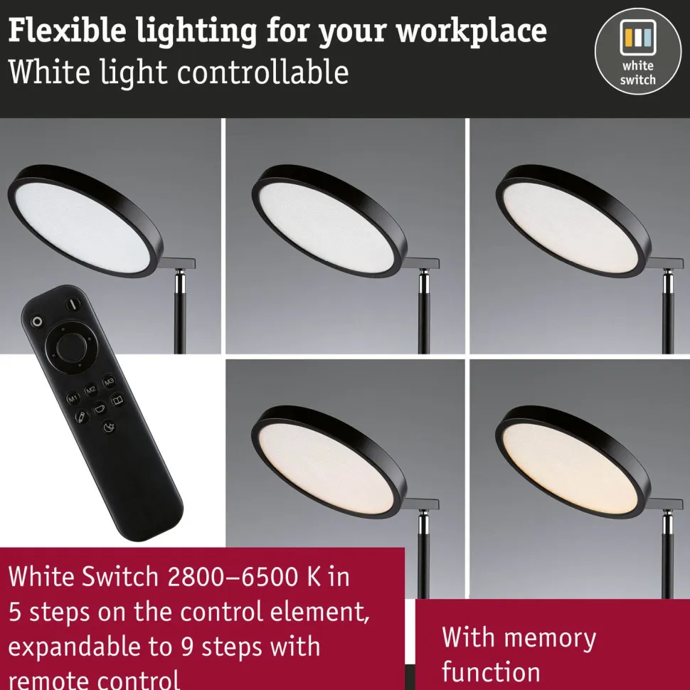 Lattiavalaisin Paulmann Caneta LED Tunable White 1750mm 1300lm 20W, musta