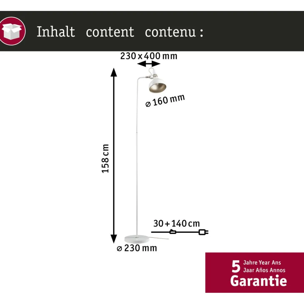 Lattiavalaisin Paulmann Juna, 158cm, E14, max. 20W, metalli