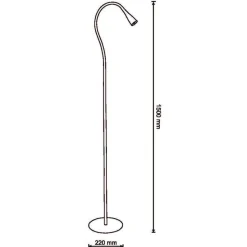 Lattiavalaisin Polux Monaco LED 4,5 W IP20 1500 mm Ø 200 mm metalli/muovi valkoinen