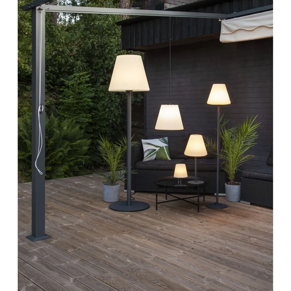 Lattiavalaisin Star Trading GardenLight Kreta Ø500x1840 mm valkoinen/harmaa