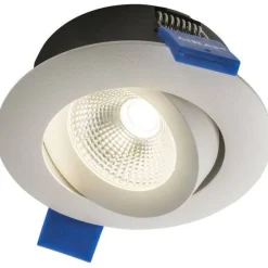 LED-alasvalo Airam Compact, Ø90x40mm, IP44, 7W/840, himmennettävä, suunnattava, valkoinen