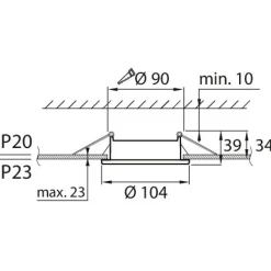 LED-alasvalo Airam Planex, 5W/828, GX53, Ø104x39mm, IP23, valkoinen