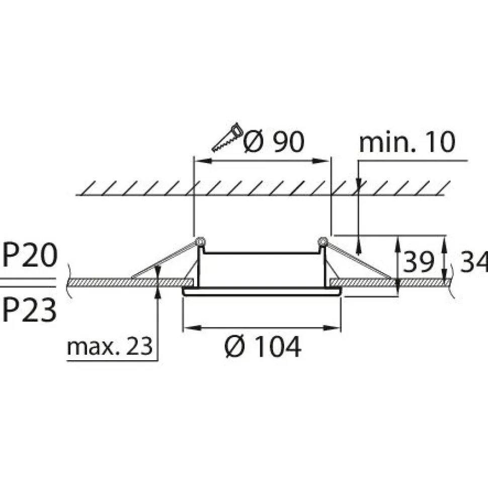 LED-alasvalo Airam Planex, 5W/828, GX53, Ø104x39mm, IP23, valkoinen