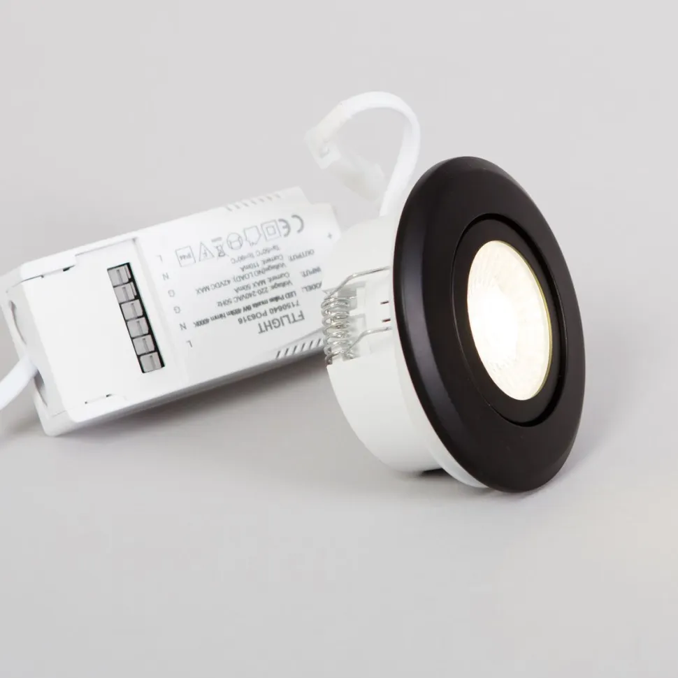 LED-alasvalo FTLIGHT Pallas 6 W 450 lm 60° 4000 K IP44 musta
