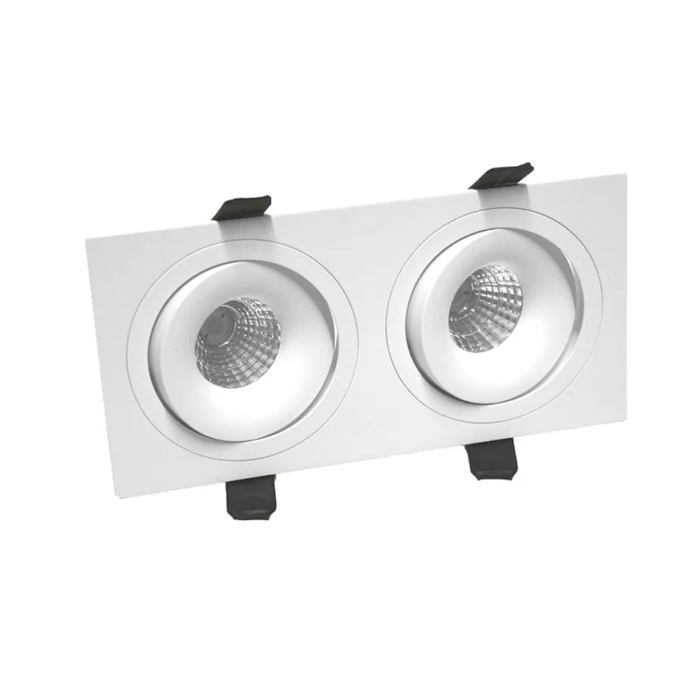LED-alasvalo FTLIGHT QSPOT 2x5W IP44 4000K himmennettävä valkoinen