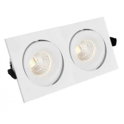 LED-alasvalo FTLIGHT QSPOT 2x5W IP44 4000K himmennettävä valkoinen