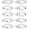 LED-alasvalo Paulmann Ø82mm kääntyvä 70° 4.8W 10x450lm himmennettävä 3000K valkoinen, 10kpl/pkt