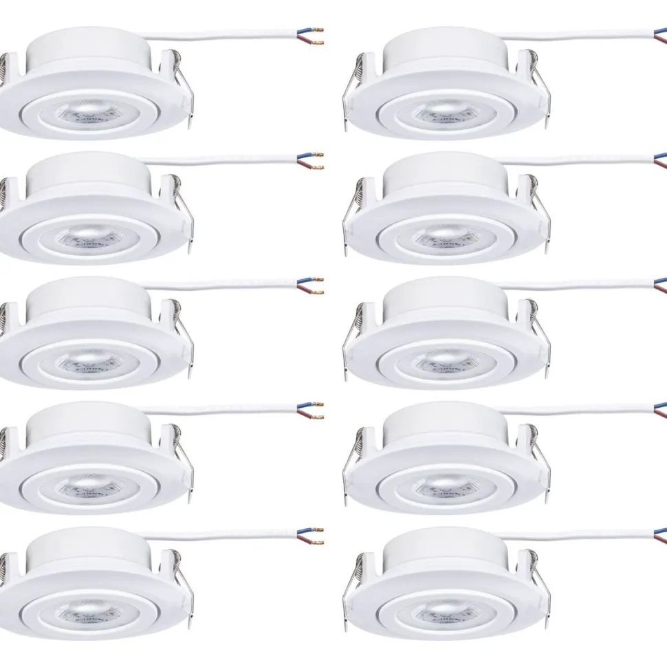 LED-alasvalo Paulmann Ø82mm kääntyvä 70° 4.8W 10x450lm himmennettävä 3000K valkoinen, 10kpl/pkt