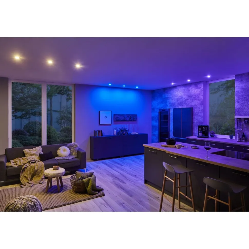 LED-alasvalo Paulmann Smart Home Zigbee 3.0, 50mm, 5.2W, 400lm, RGBW, himmennettävä, satiini