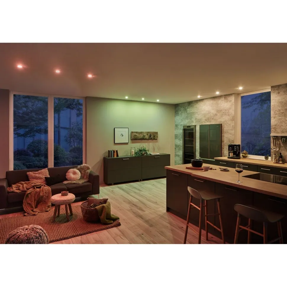 LED-alasvalo Paulmann Smart Home Zigbee 3.0, 50mm, 5.2W, 400lm, RGBW, himmennettävä, satiini