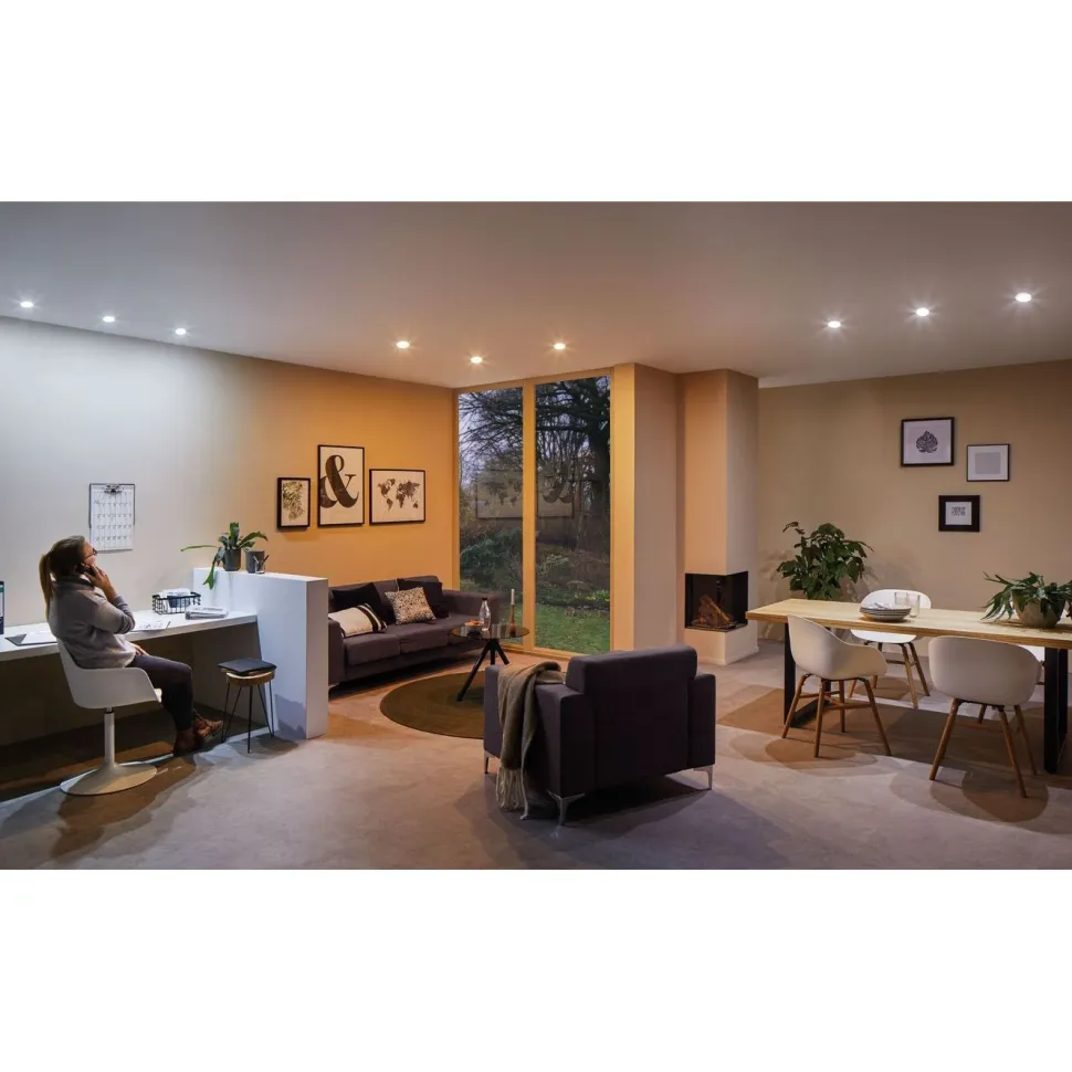 LED-alasvalo Paulmann Smart Home Zigbee 3.0, 50mm, 6W, 470lm, 230,V, 2700K, säädettävä värilämpötila, himmennettävä, satiini
