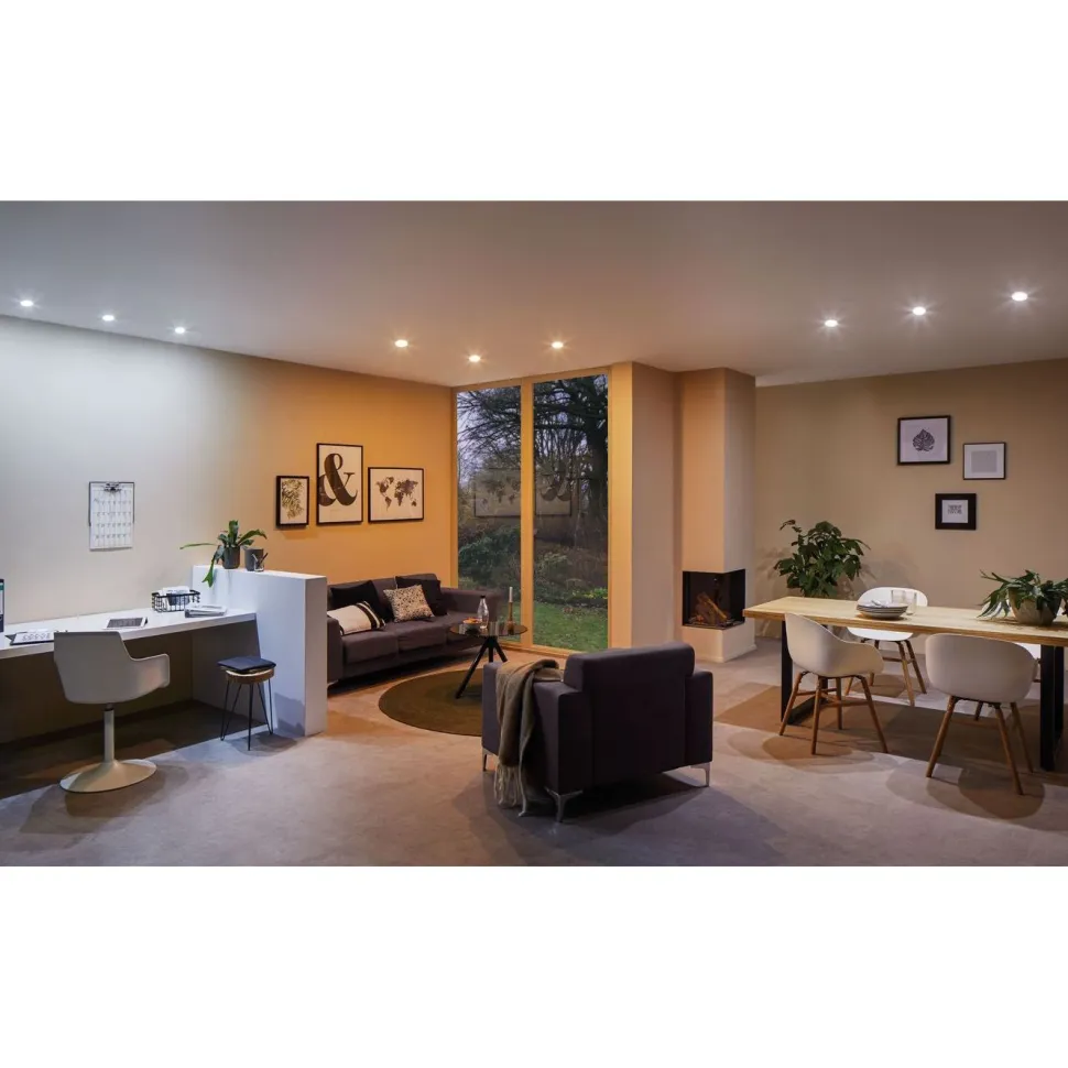 LED-alasvalo Paulmann Smart Home Zigbee 3.0, 50mm, 6W, 470lm, 230,V, 2700K, säädettävä värilämpötila, himmennettävä, satiini