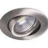 LED-alasvalo Airam Compact Ø80x39 mm IP44 5W/830 himmennettävä suunnattava satiini nikkeli