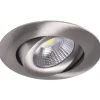 LED-alasvalo Airam Compact Ø90x40 mm IP44 7W/840 himmennettävä suunnattava satiini nikkeli