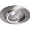 LED-alasvalo Airam Compact Ø80x39 mm IP44 5W/840 himmennettävä suunnattava satiini nikkeli