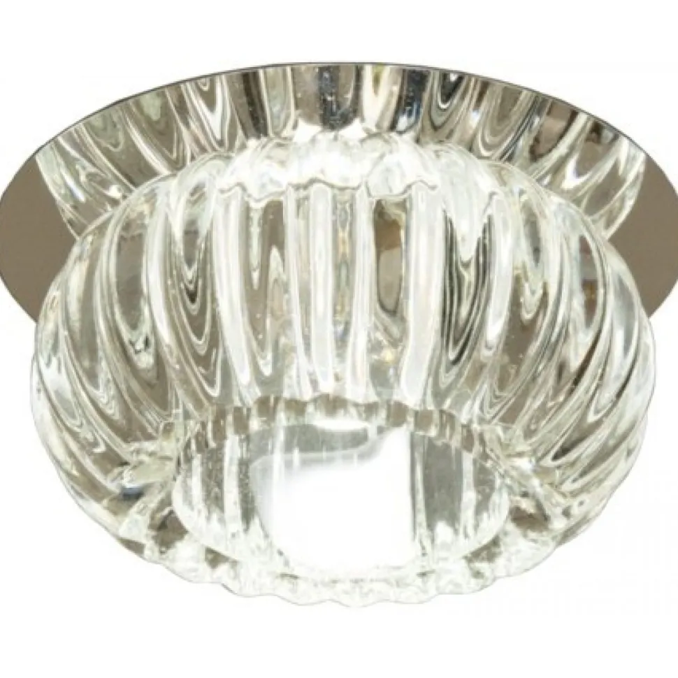 LED-alasvalo Aneta Lighting Sorrento IP44 Ø 100x85 mm upotettava, kirkas lasi, kromi