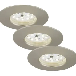 LED-alasvalo Briloner 3-osainen 3x5W IP44 harjattu teräs