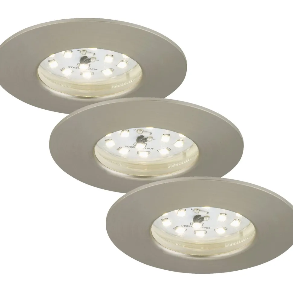 LED-alasvalo Briloner 3-osainen 3x5W IP44 harjattu teräs