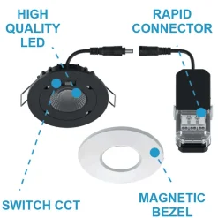 LED-alasvalo FocusLight Halo, 3 CCT, IP65/IP20, valkoinen