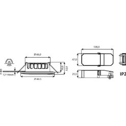 LED-alasvalo FocusLight Halo, 3 CCT, IP65/IP20, valkoinen