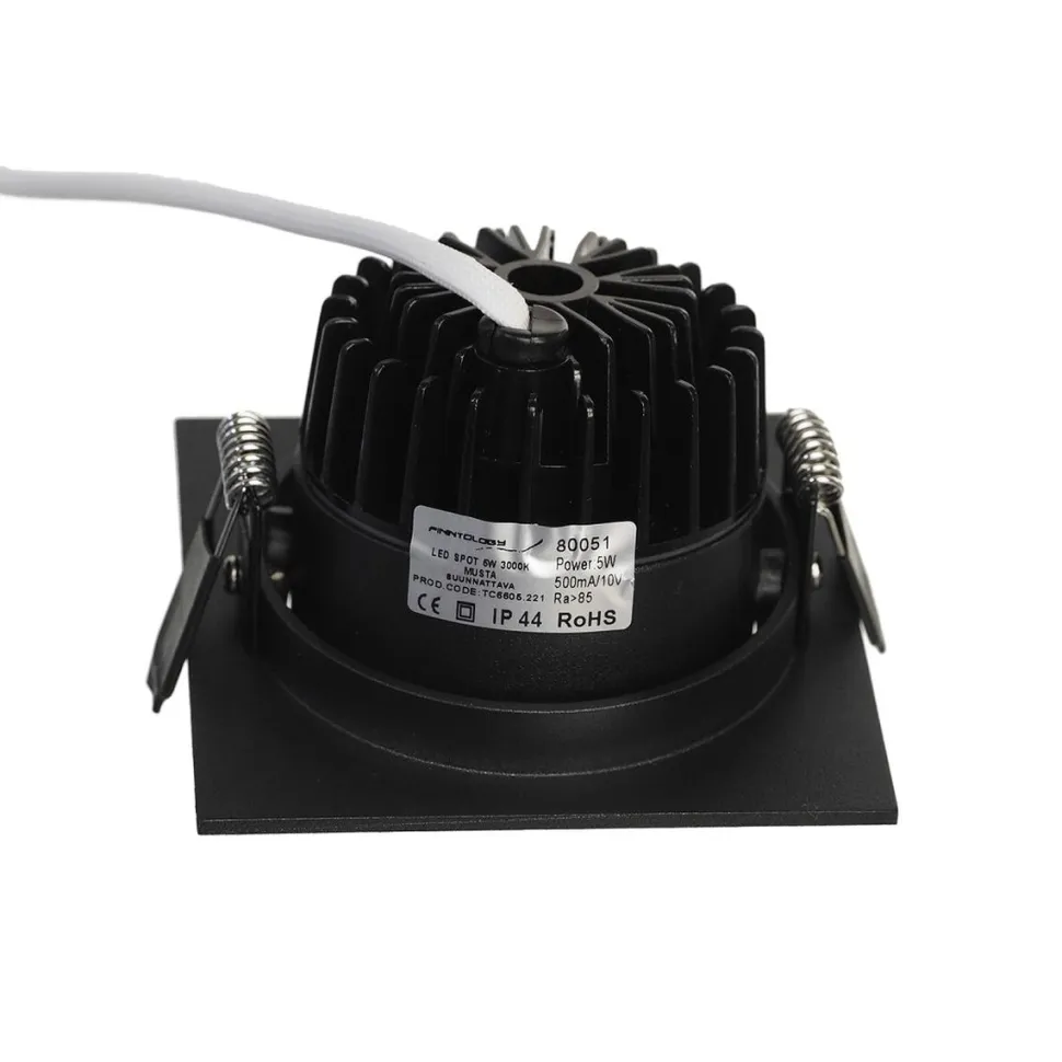 LED-alasvalo FTLIGHT QSPOT 5W IP44 4000K himmennettävä musta