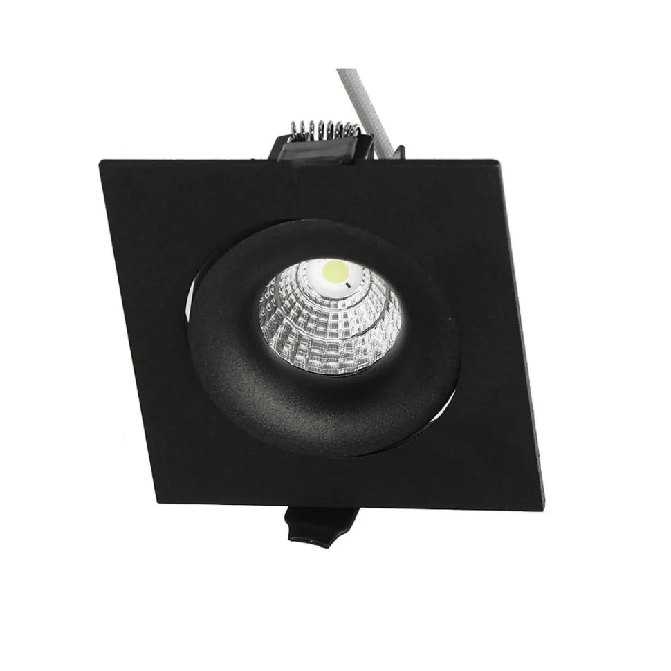LED-alasvalo FTLIGHT QSPOT 5W IP44 4000K himmennettävä musta