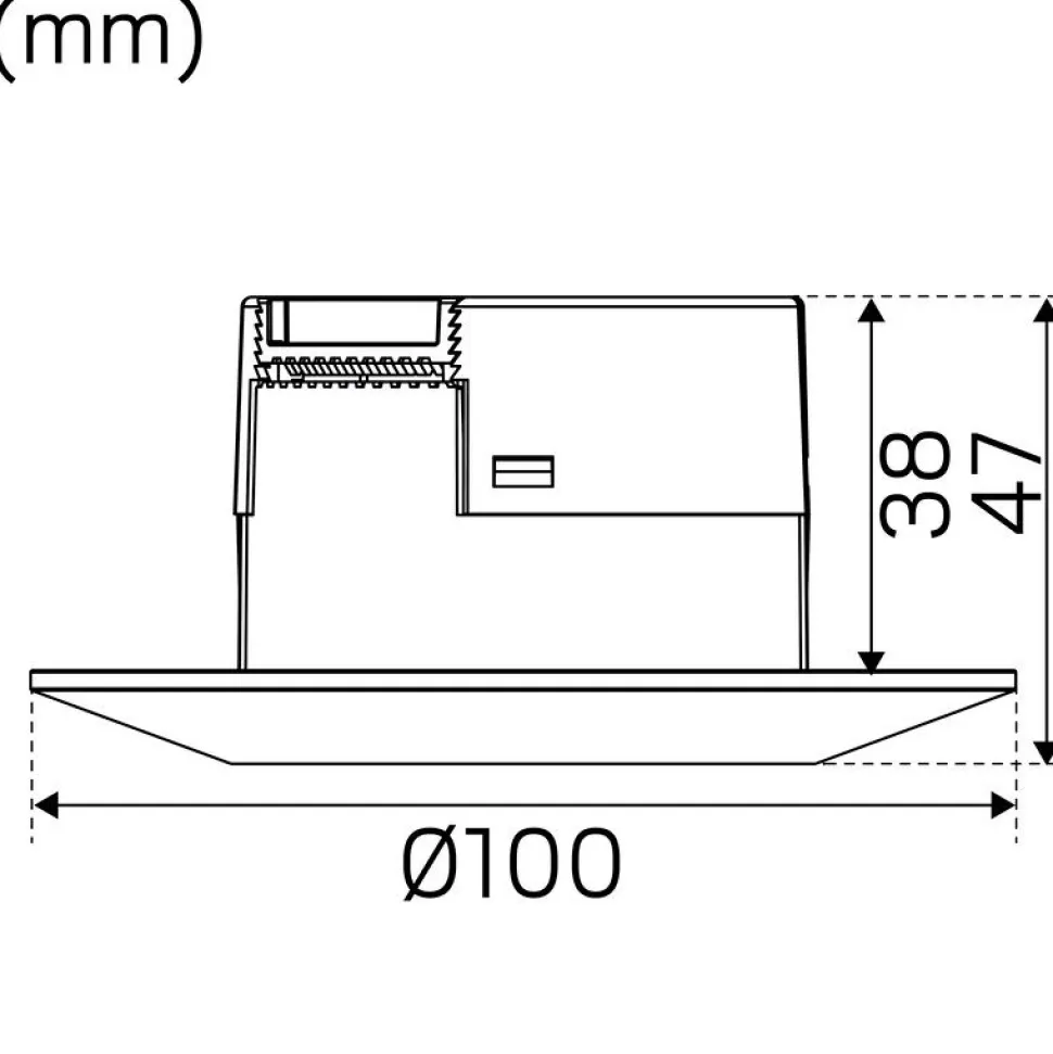 LED-alasvalo Hide-a-lite Comfort Smart ISO Tilt valkoinen 2700K