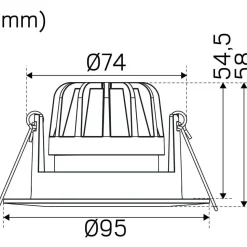 LED-alasvalo Hide-a-lite Optic Focus säädettävä valkoinen