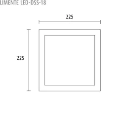 LED-alasvalo Limente DSS-18 Lux 225x225x20 mm 18 W IP20 valkoinen