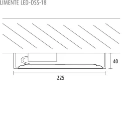LED-alasvalo Limente DSS-18 Lux 225x225x20 mm 18 W IP20 valkoinen