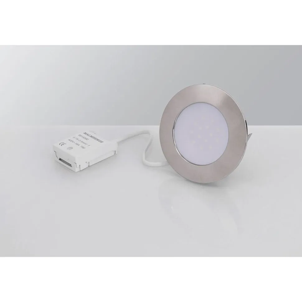 LED-alasvalo Malmbergs MD-232 10W, IP44, satiinikromi