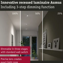 LED-alasvalo Paulmann Aumus Ø105mm upotettava 90° 5W 700lm himmennettävä 2700-6500K