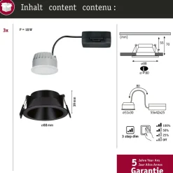 LED-alasvalo Paulmann Cole Ø88mm IP44 6W 470lm himmennettävä 2700K