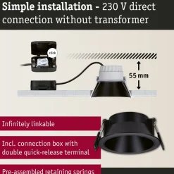 LED-alasvalo Paulmann Cole Ø88mm IP44 6W 470lm himmennettävä 2700K