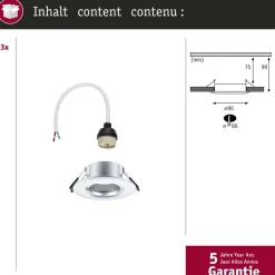 LED-alasvalo Paulmann Ø90mm GU10 max. 10W upotettava musta, 3kpl/pkt
